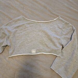 ALO Yoga Gray Cropped Sweatshirt